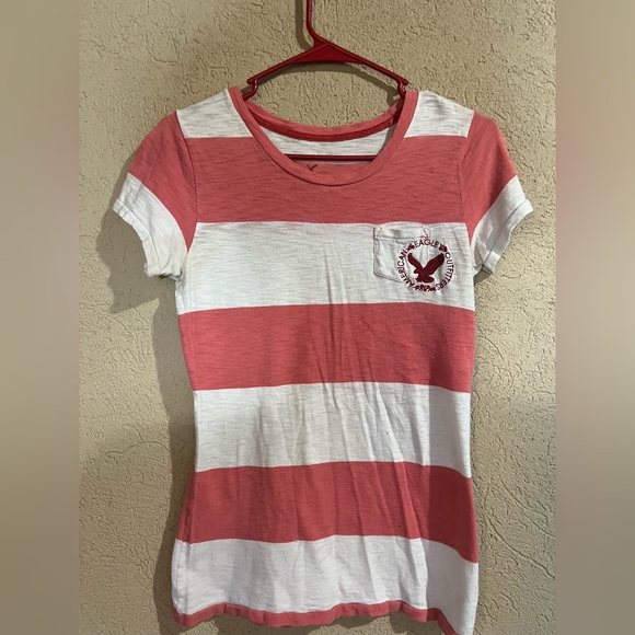 American eagle striped short sleeve shirt, size medium - Picture 2 of 3
